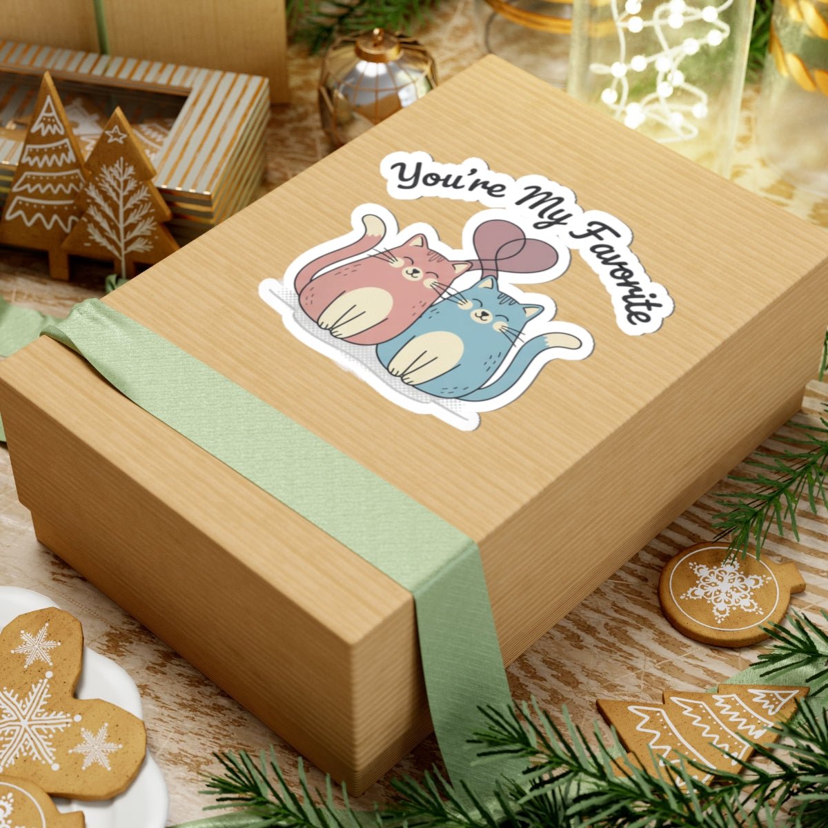 You’re My Favorite Cat Kiss - Cut Stickers | Micro - Romance, Galentine’s - FloofChonk