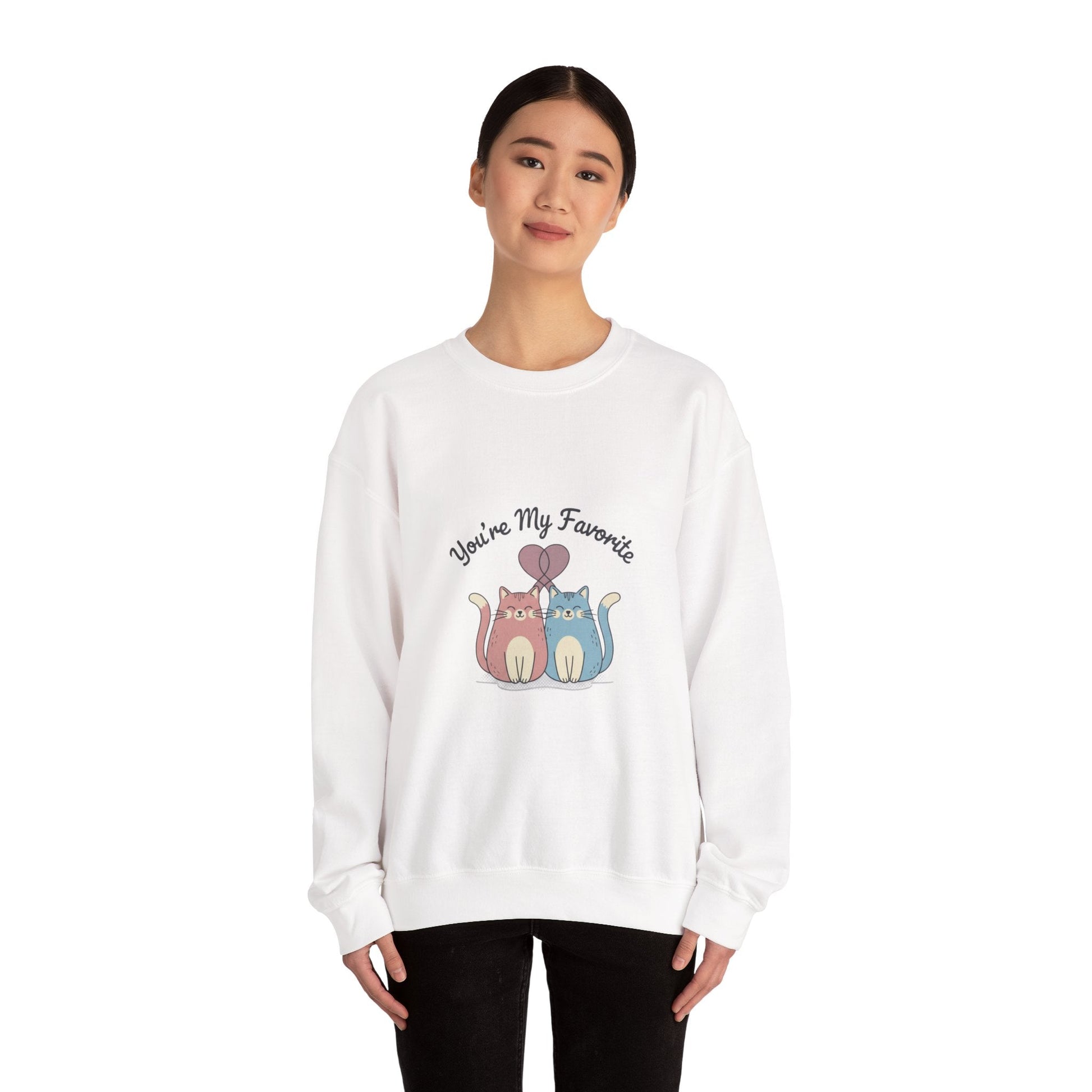 You’re My Favorite cats sweatshirt | Micro - Romance, Galentine’s pastel self - love - FloofChonk