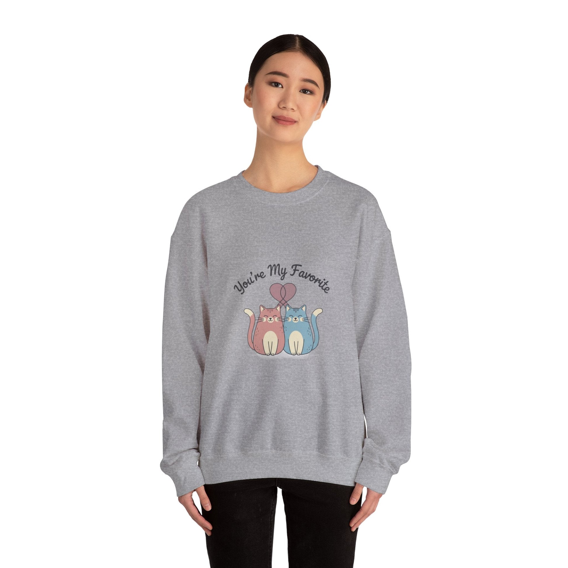 You’re My Favorite cats sweatshirt | Micro - Romance, Galentine’s pastel self - love - FloofChonk