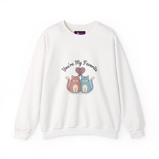 You’re My Favorite cats sweatshirt | Micro - Romance, Galentine’s pastel self - love - FloofChonk