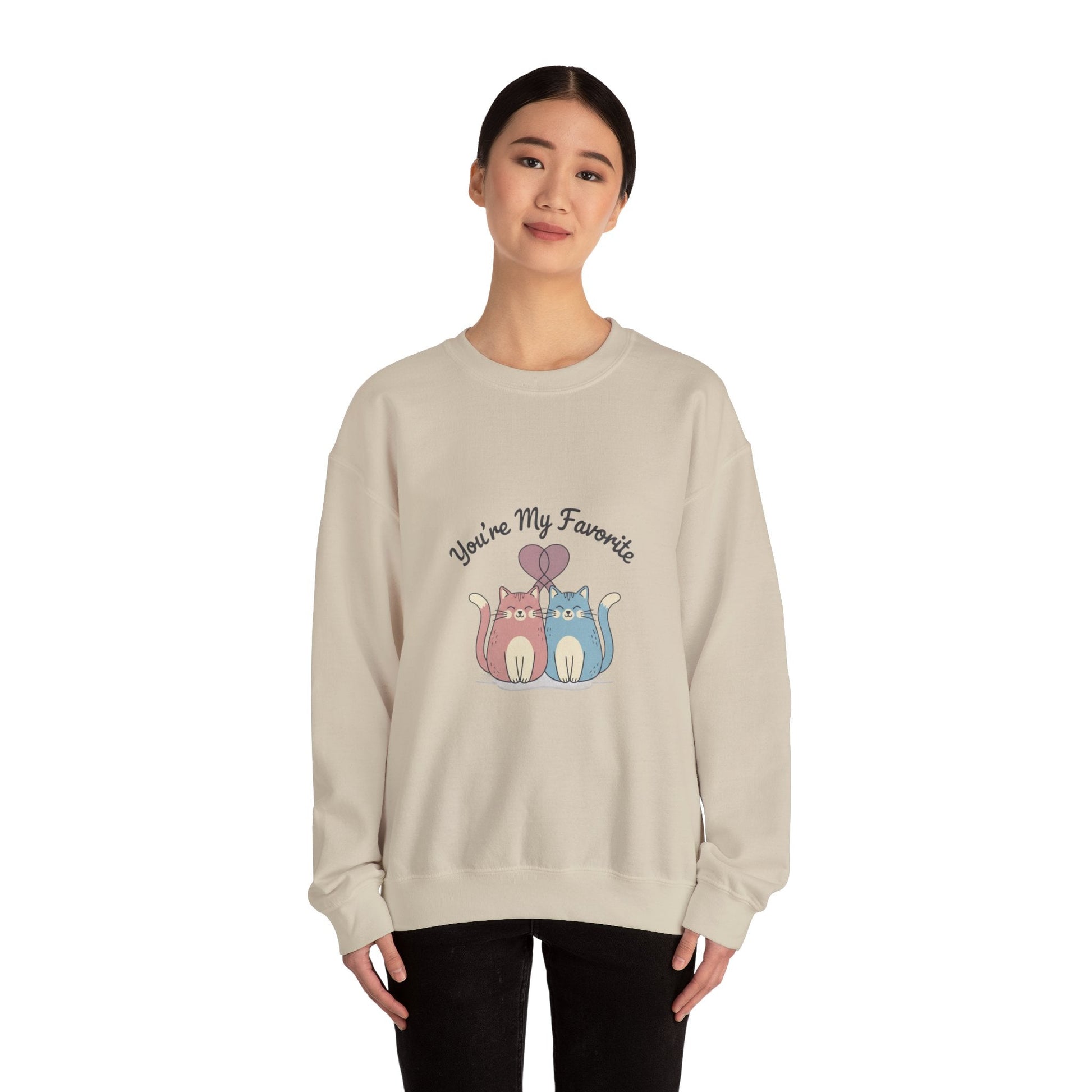 You’re My Favorite cats sweatshirt | Micro - Romance, Galentine’s pastel self - love - FloofChonk