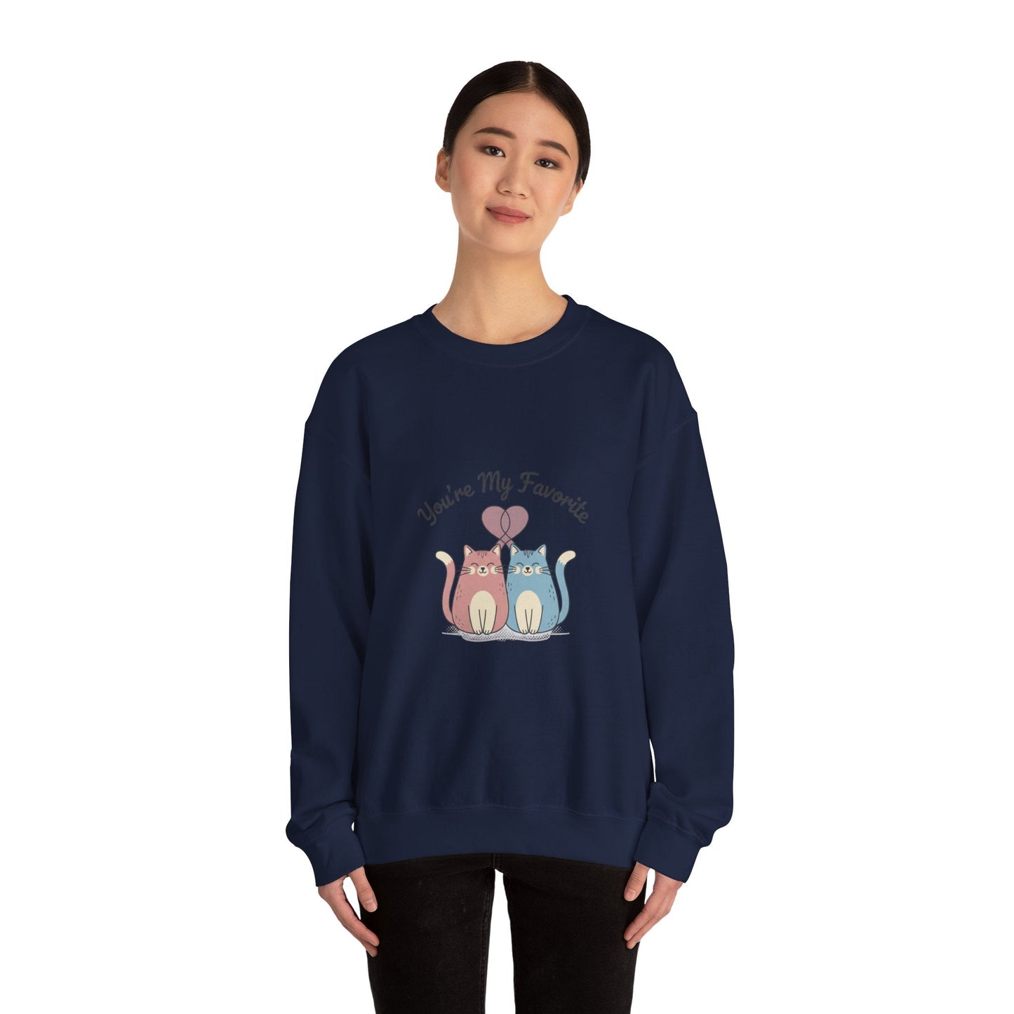 You’re My Favorite cats sweatshirt | Micro - Romance, Galentine’s pastel self - love - FloofChonk