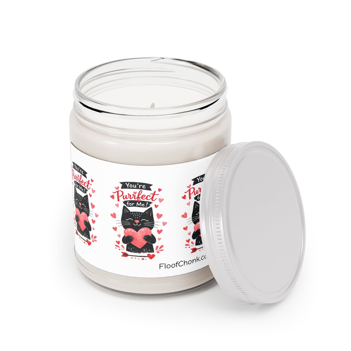 You're Purrfect For Me Soy Candle — 9oz Scented Jar (White Lid) - FloofChonk