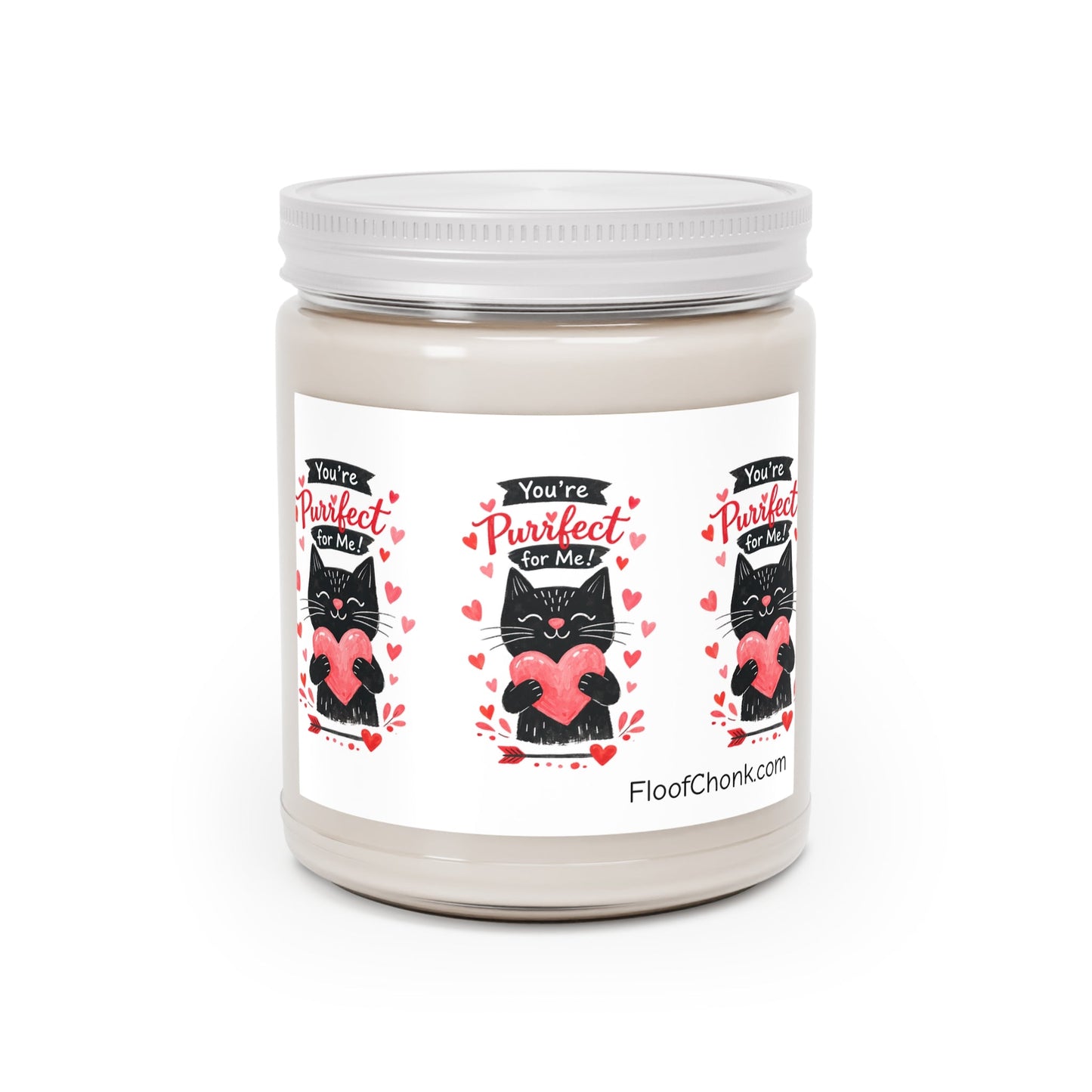 You're Purrfect For Me Soy Candle — 9oz Scented Jar (White Lid) - FloofChonk
