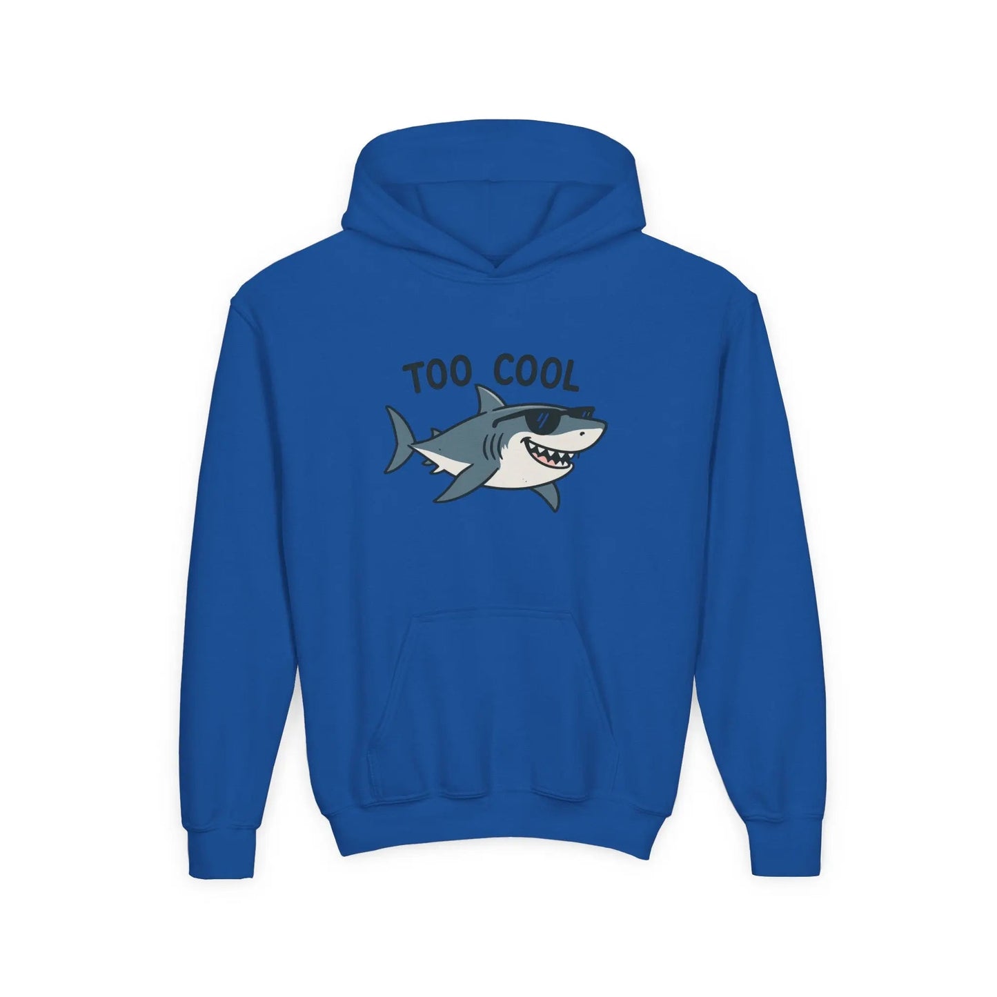Youth Hoodie - 'Too Cool' Shark Graphic Pullover - FloofChonk