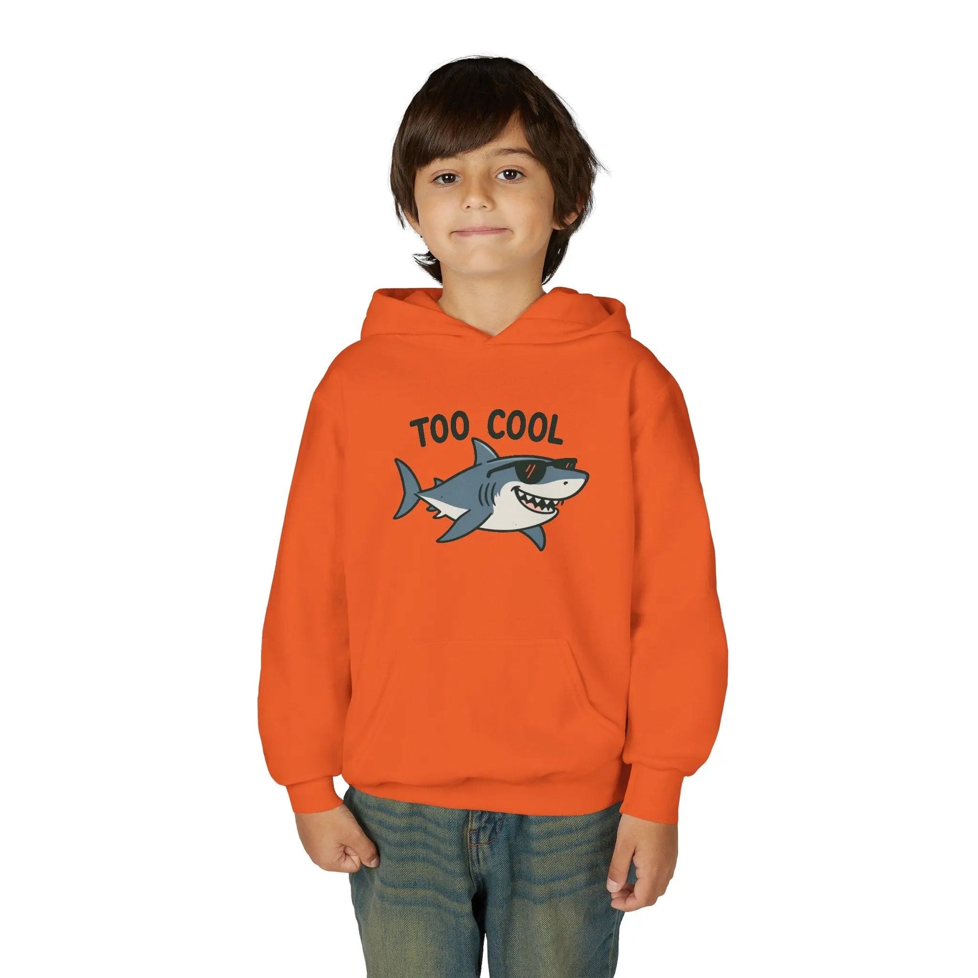 Youth Hoodie - 'Too Cool' Shark Graphic Pullover - FloofChonk