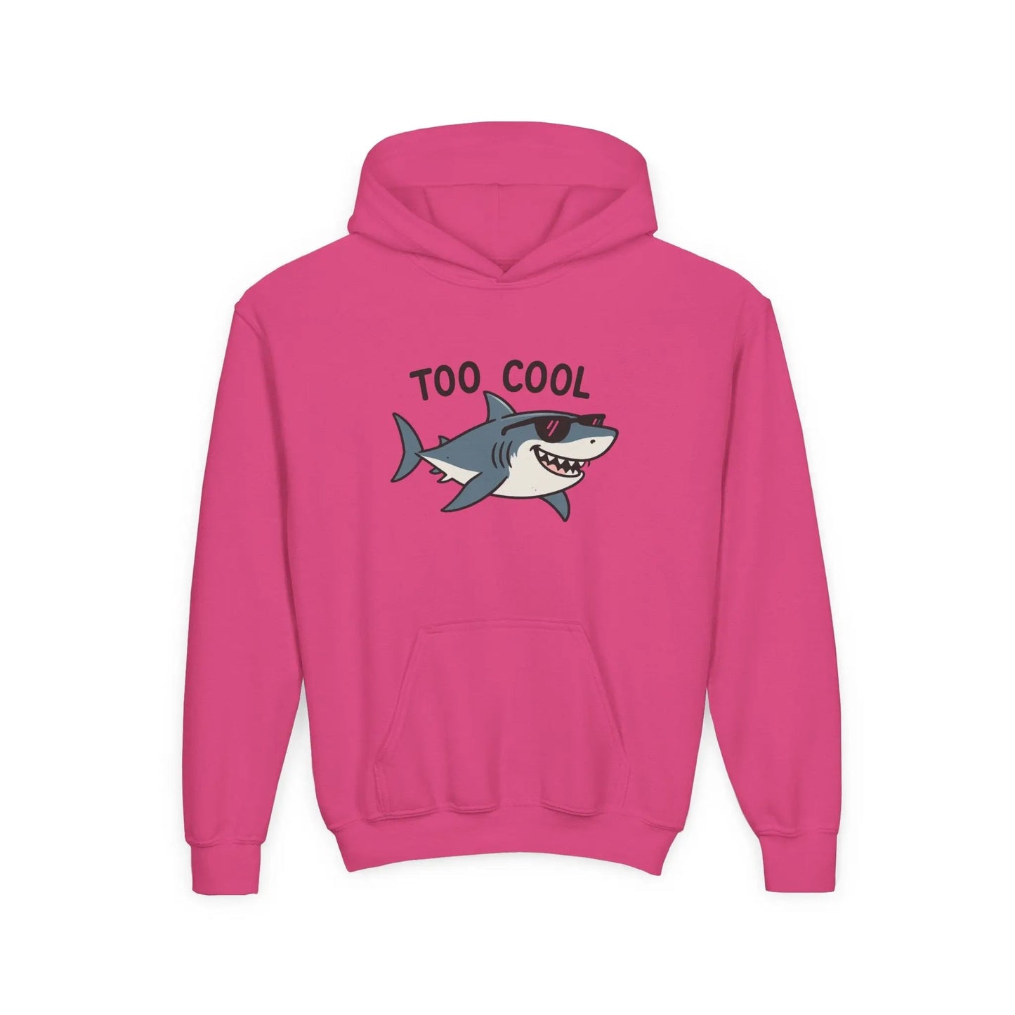 Youth Hoodie - 'Too Cool' Shark Graphic Pullover - FloofChonk