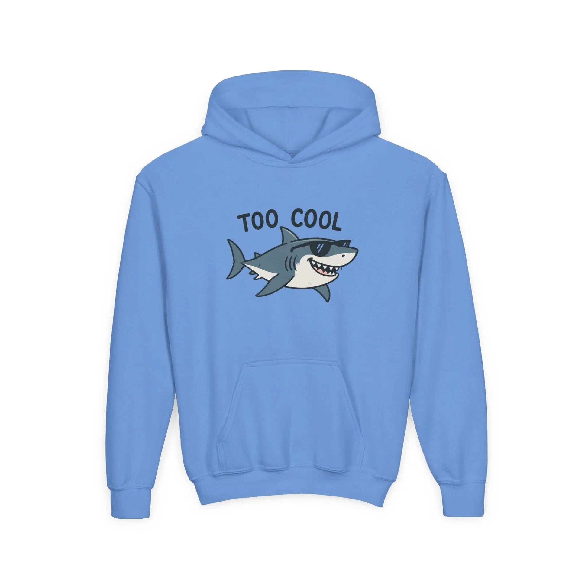 Youth Hoodie - 'Too Cool' Shark Graphic Pullover - FloofChonk