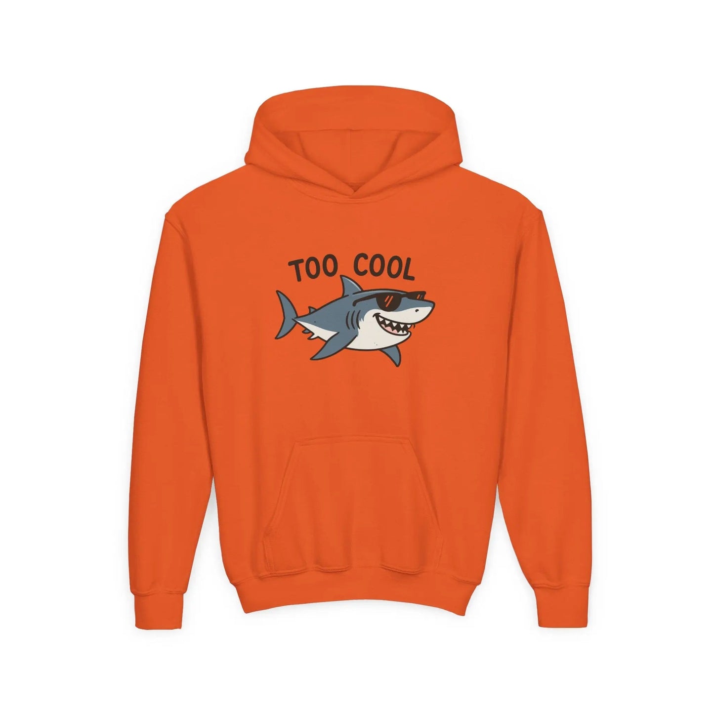 Youth Hoodie - 'Too Cool' Shark Graphic Pullover - FloofChonk